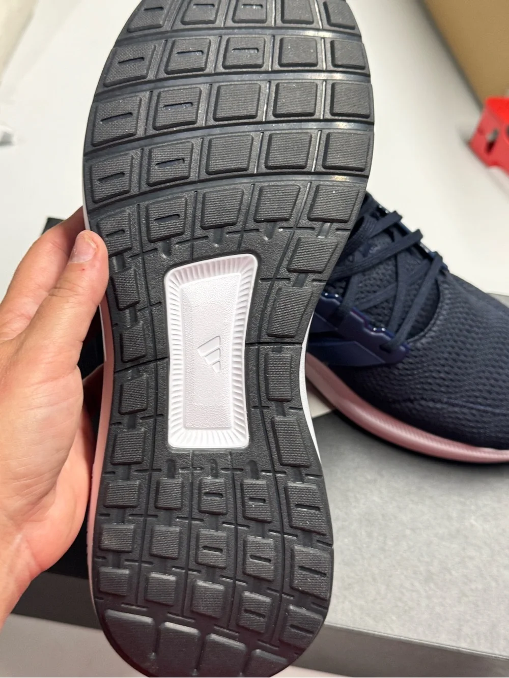 adidas Navy Blue and White Cloudfoam Athletic Shoes